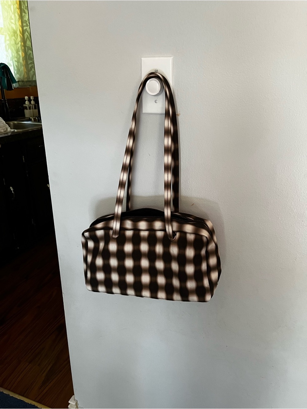 Baggu Blurred Gingham Brown Bowler